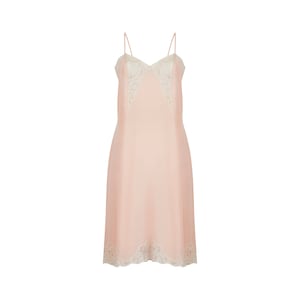 1930s Peach Silk and Lace Insert Slip Dress