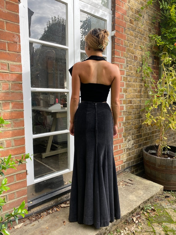 Black fishtail maxi skirt sales