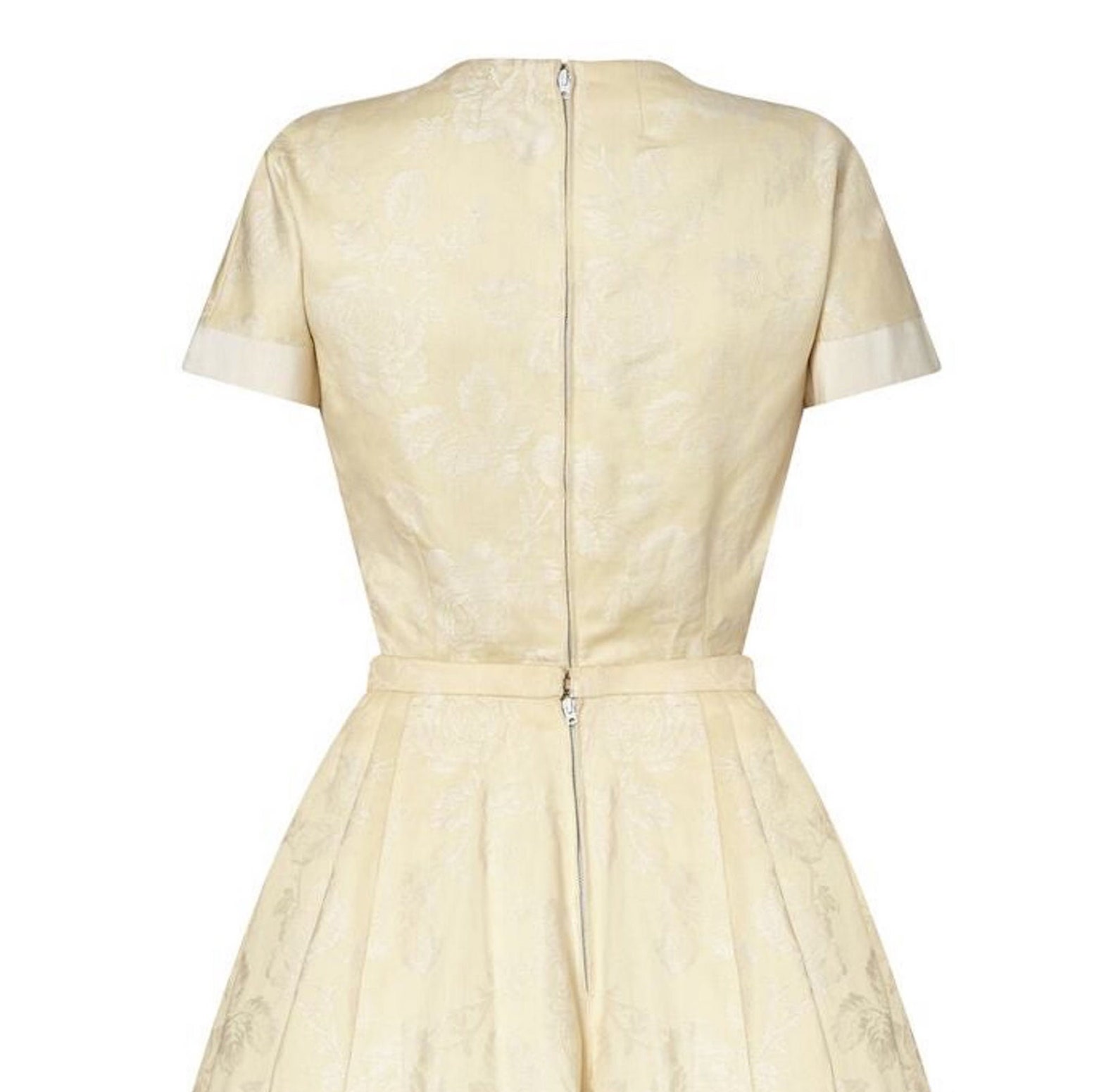 Pierre Balmain 1950s Haute Couture Cream Jacquard Two Piece Bridal Set ...