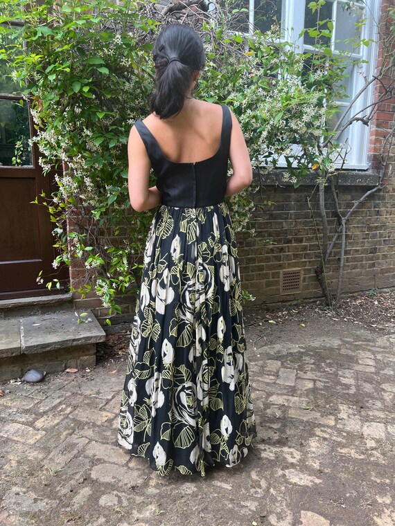Buy 1960s Saks Fifth Avenue Chiffon Rose Print Maxi Dress Online in India -  Etsy