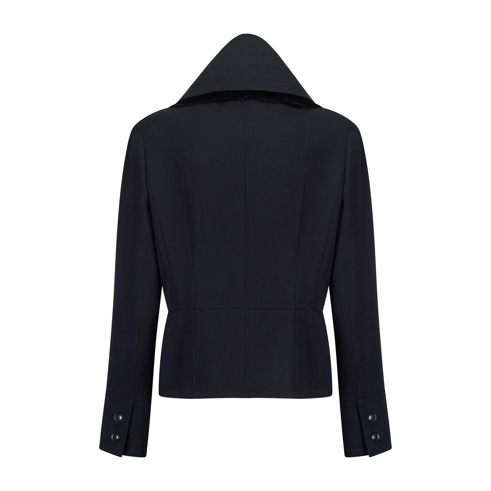 2005 Christian Dior Black Waterfall Double-breasted Jacket With
