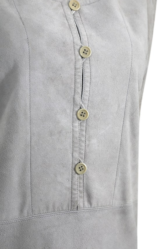 1970s Gucci Soft Grey Suede Tunic Style Dress - image 4