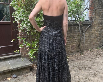 2004 Giorgio Armani Black Label Strapless Monochrome Dress - Etsy