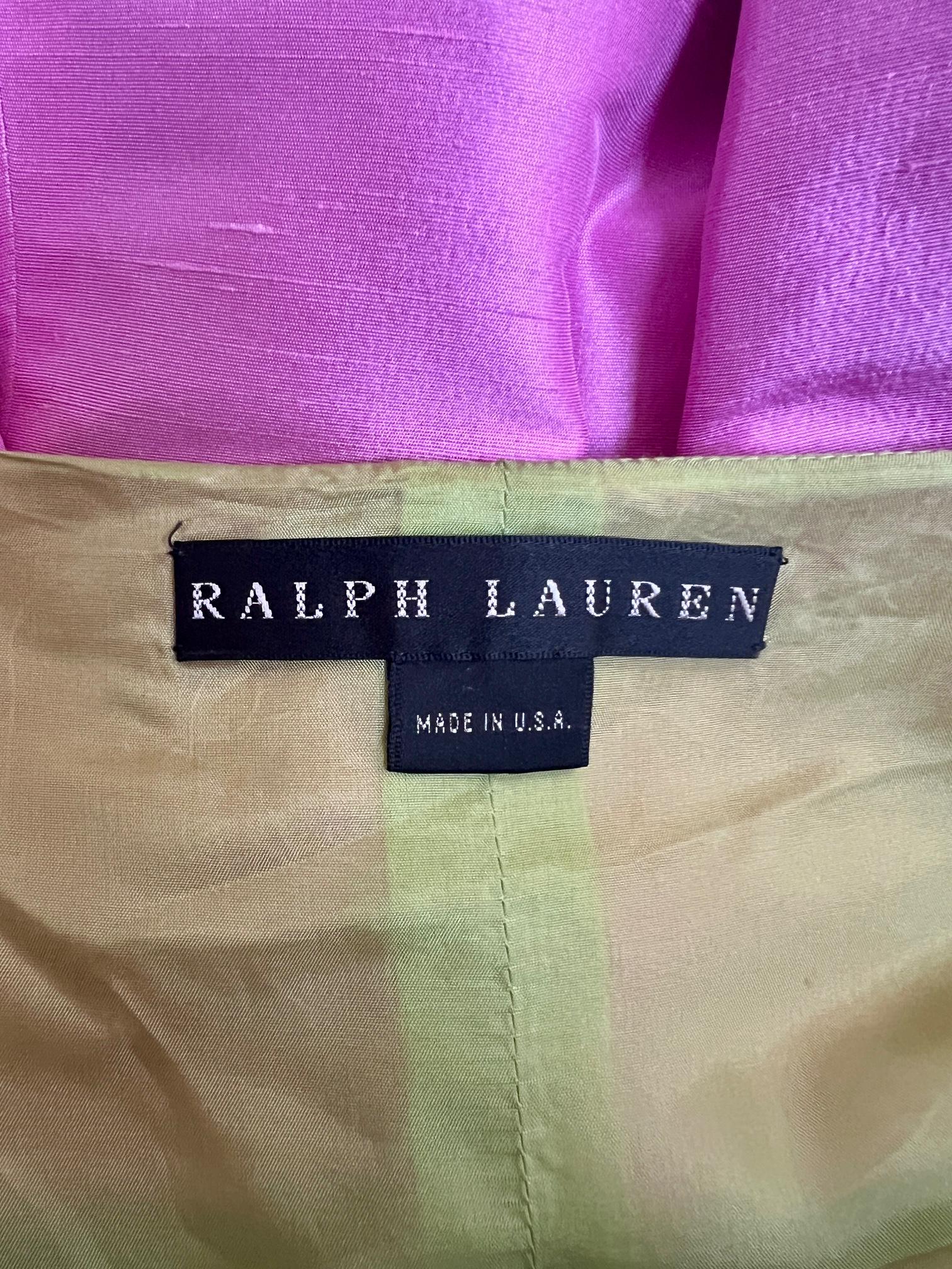 Ralph Lauren シルク　ドレス　ピンク 1990年代ラルフローレン クリスタルストラップ付きピンクシルク