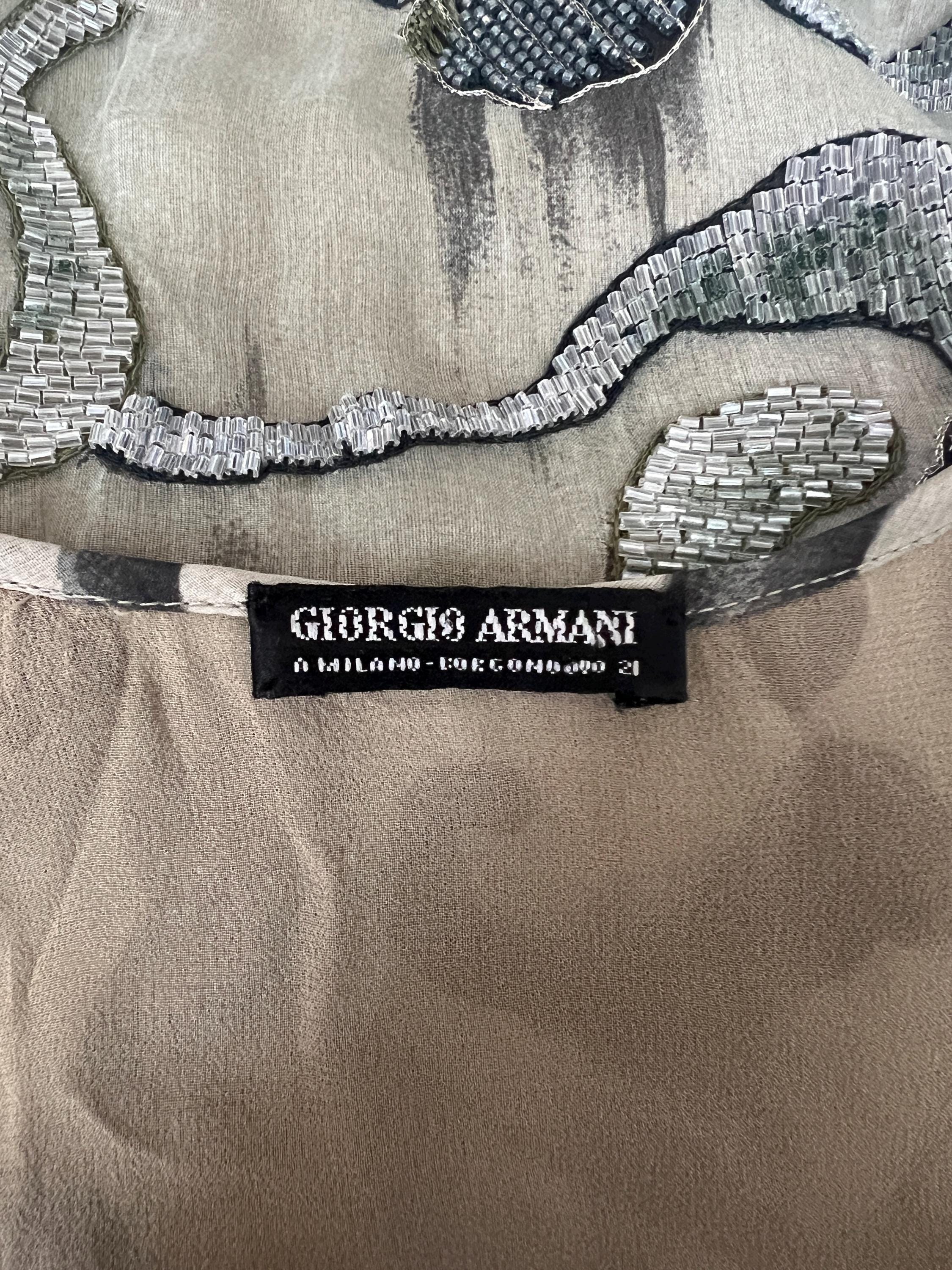 S/S 1998 Runway Giorgio Armani Beaded Chinoiserie Slip Dress