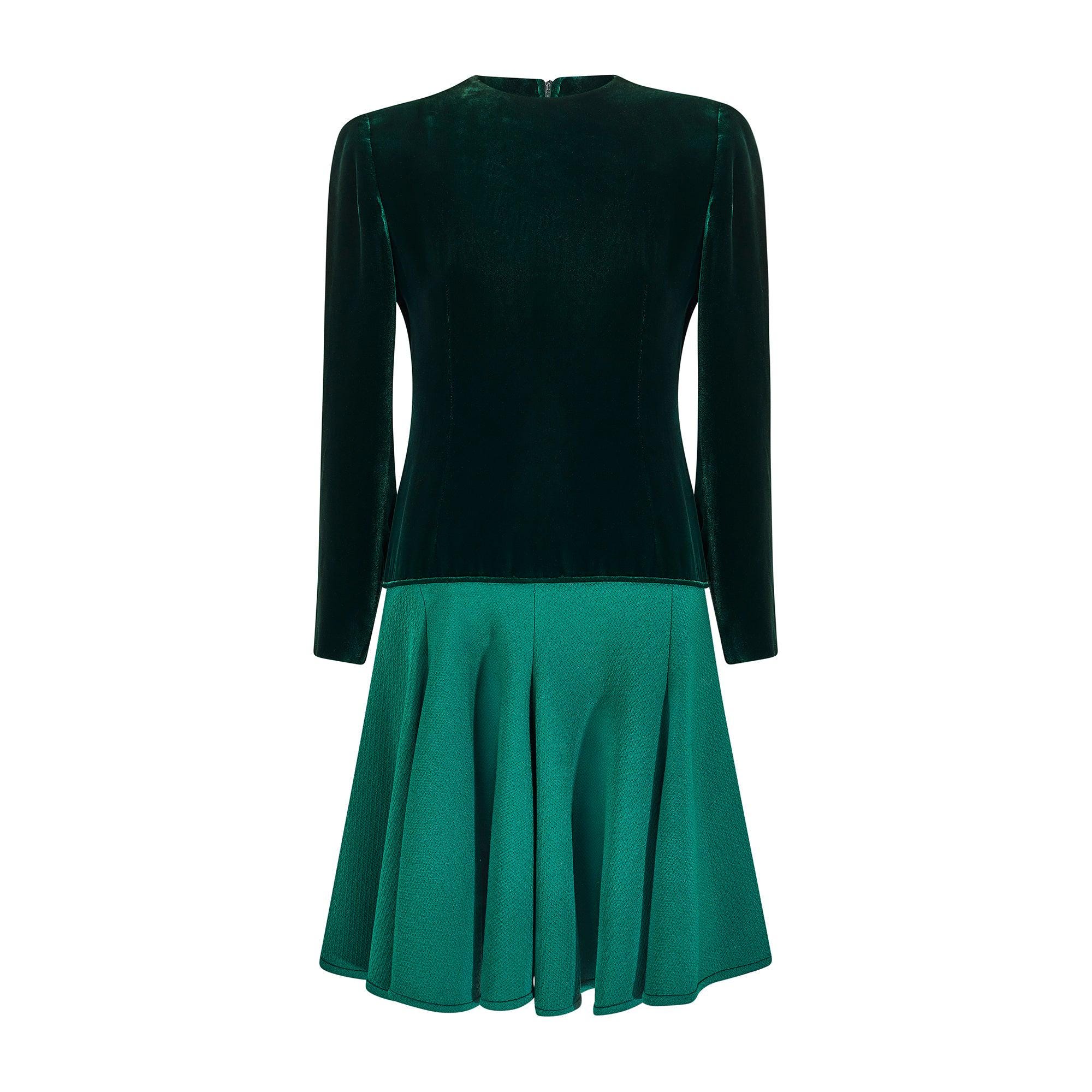 1983 Valentino Haute Couture Emerald Green Velvet and Wool Dress - Etsy 1983 Valentino Haute Couture Emerald Green Velvet and Wool Dress - Etsy