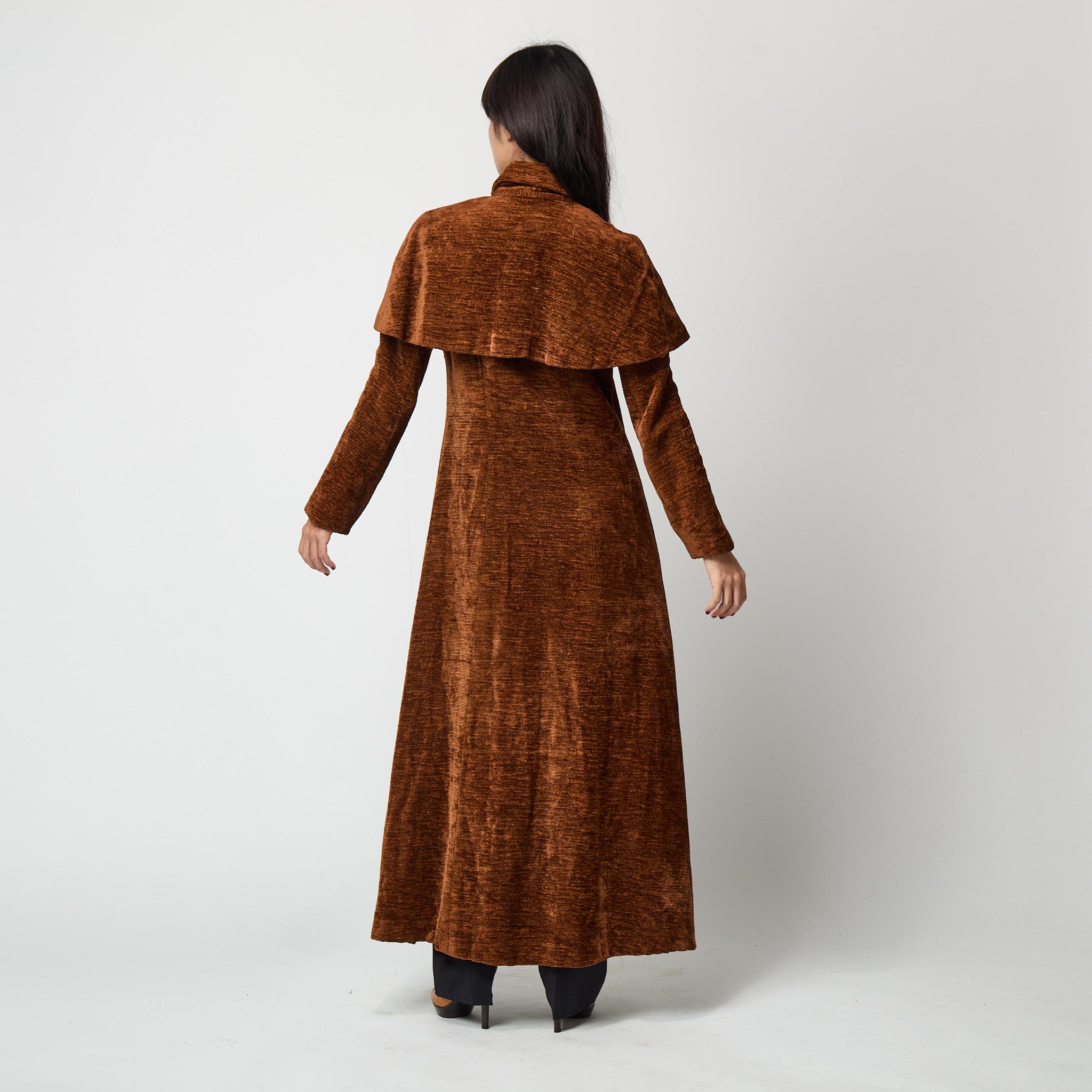 1960s Clobber Brown Chenile Highwayman Long Coat - Etsy Denmark