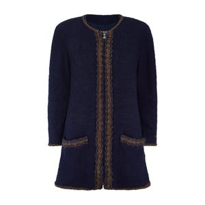 1997 Chanel Runway Documented Boucle Navy Dress Jacket