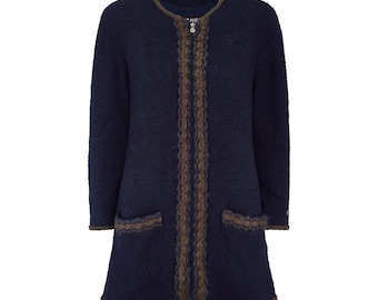 1997 Chanel Runway Documented Boucle Navy Dress Jacket