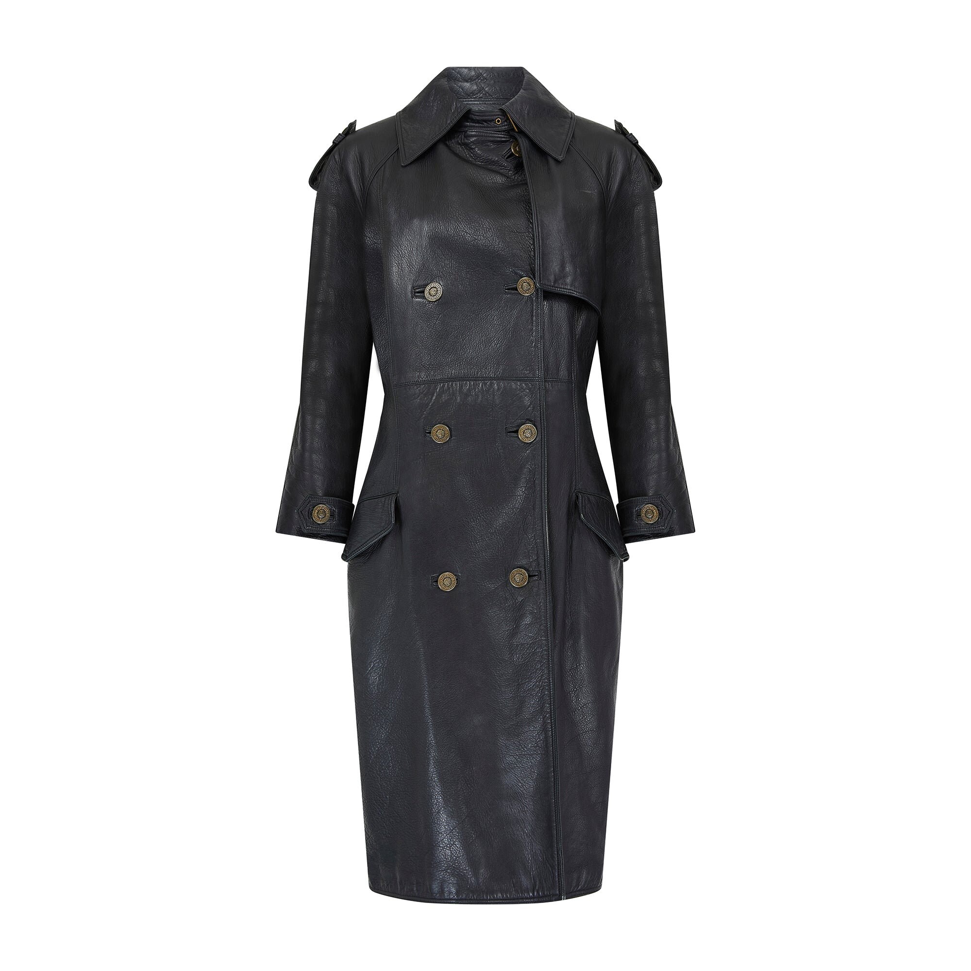 コート VERSACE 'Medusa' Double-Breasted Coat Black Versace Medusa' Double-Breasted Coat In Black - 48% Off