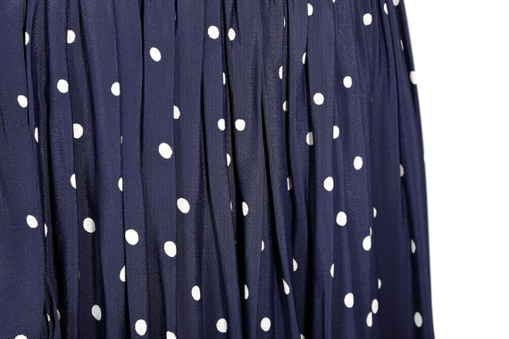 1940s Navy And White Polkadot Rayon Dress - image 4