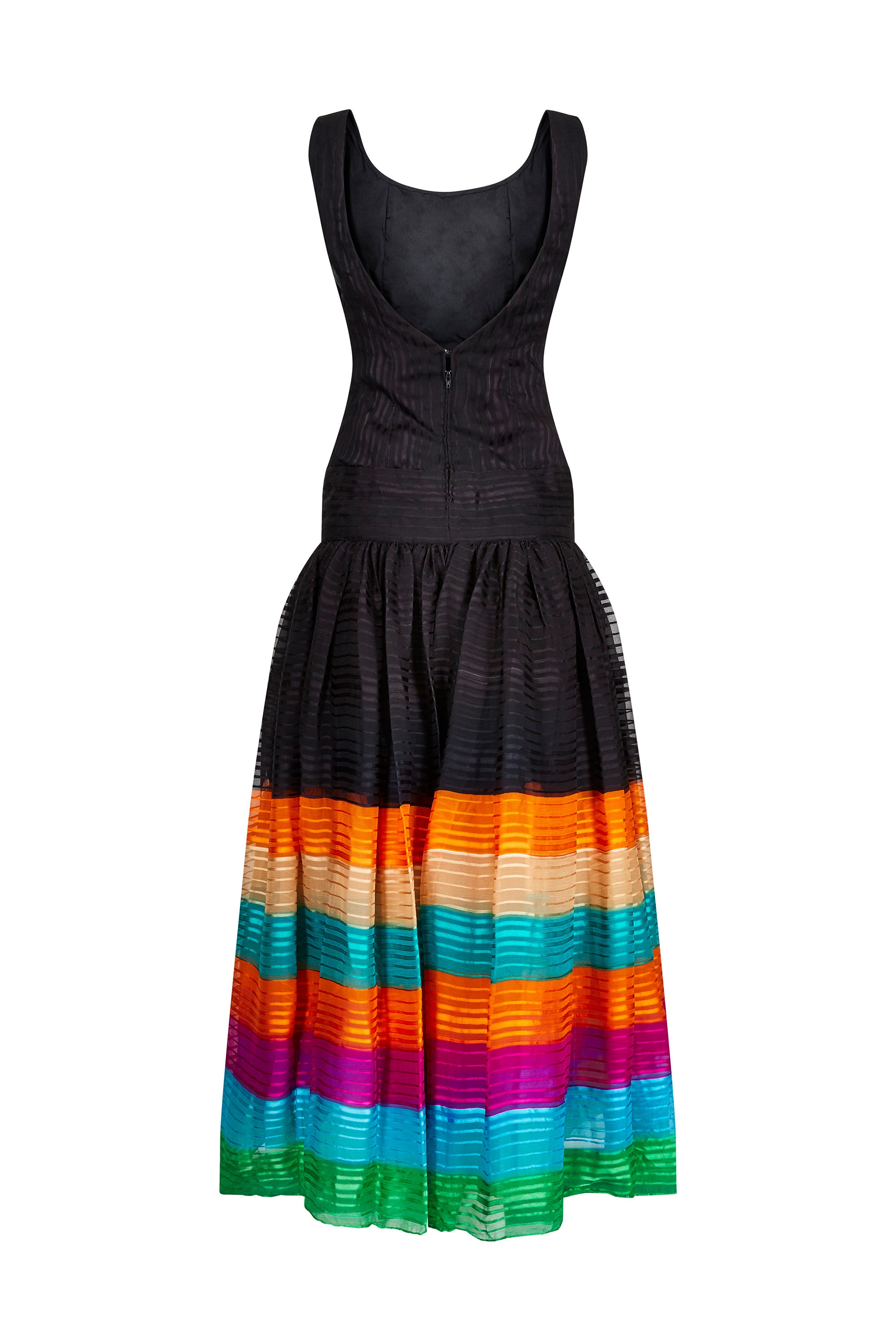 1970s Rainbow Silk Chiffon Tiered Haute Couture Maxi Dress - Etsy UK