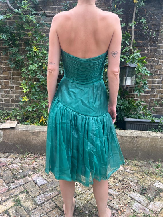 sachin and babi light blue dress Emerald Green One Shoulder Midi Dress