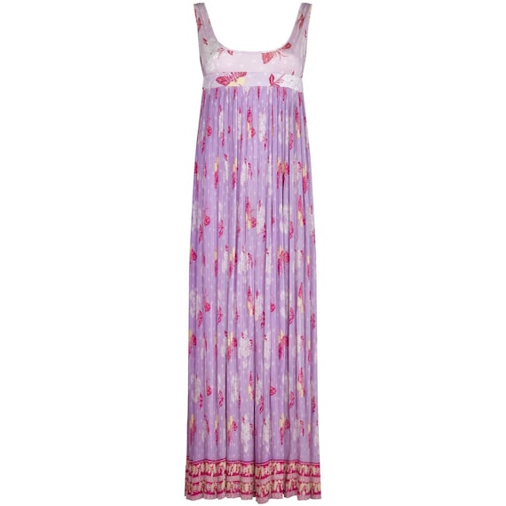 Vintage 1970s Purple Butterfly Fortuny Style Empir