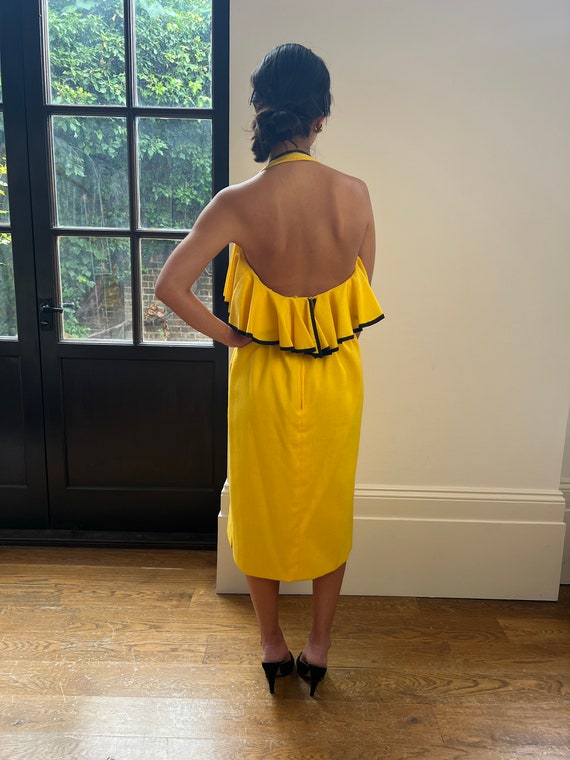 1960s Backless Ruffled Mollie Parnis