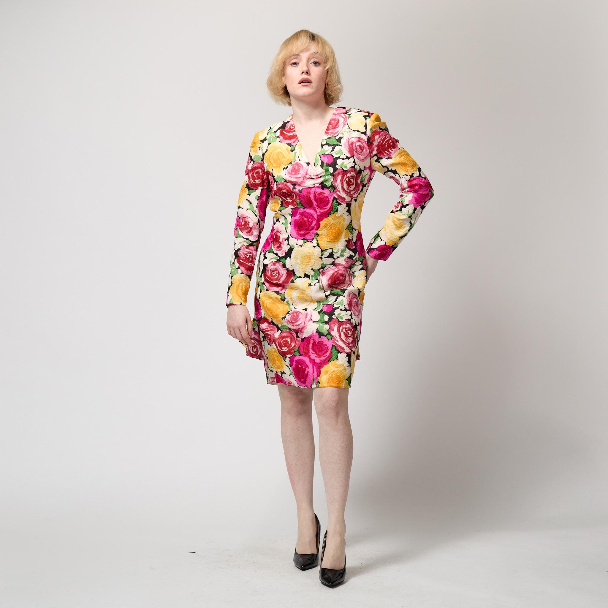 1988年 クリスチャン・ラクロワ クチュール ローズプリントドレス