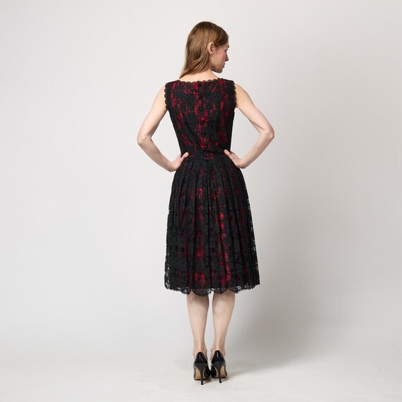 chinese dress ladies Zapaka Women Sheath Bridesmaid Dress with Lace-Up Back Black Red Long Wedding Party Dress, Black Red / US4