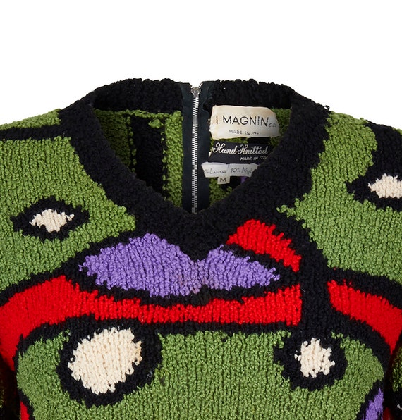 1970s I.Magnin Hand Knitted Wool Sweater With Abs… - image 3