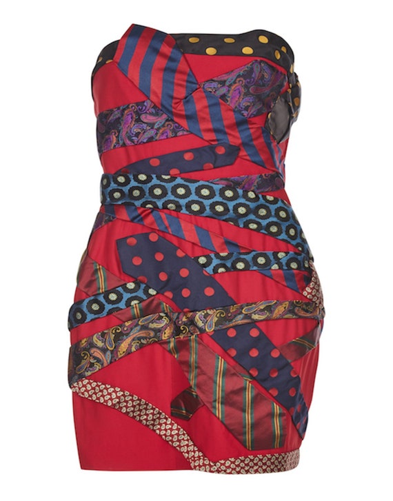 Moschino 1990s Couture Silk Tie Dress - Etsy