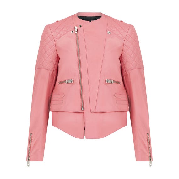 Nicolas Ghesquière for Balenciaga Pink Leather Motorcycle Jacket