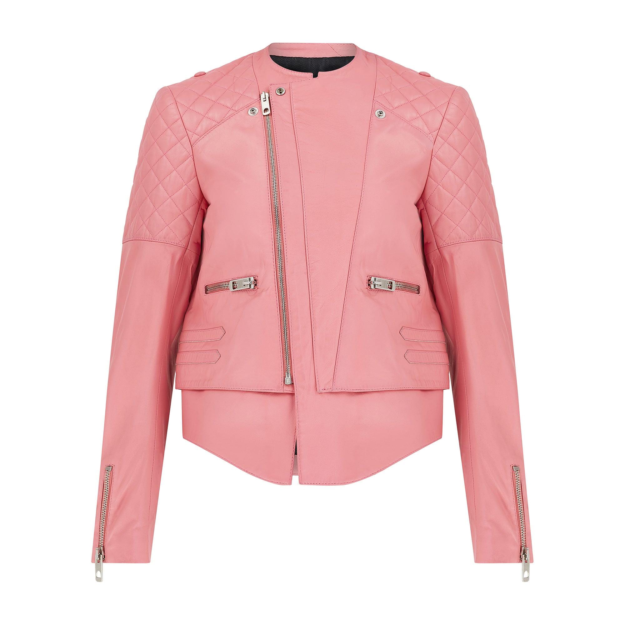 Nicolas Ghesquière for Balenciaga Pink Leather Motorcycle Jacket