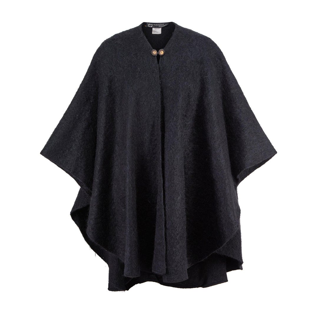 1980s Maurice Daquin Black Felt Wool Cape Coat - Etsy