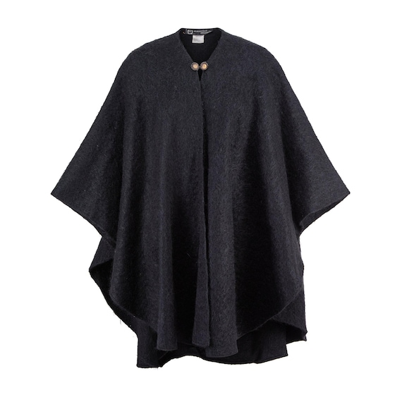 1980s Maurice Daquin Black Felt Wool Cape Coat - Etsy