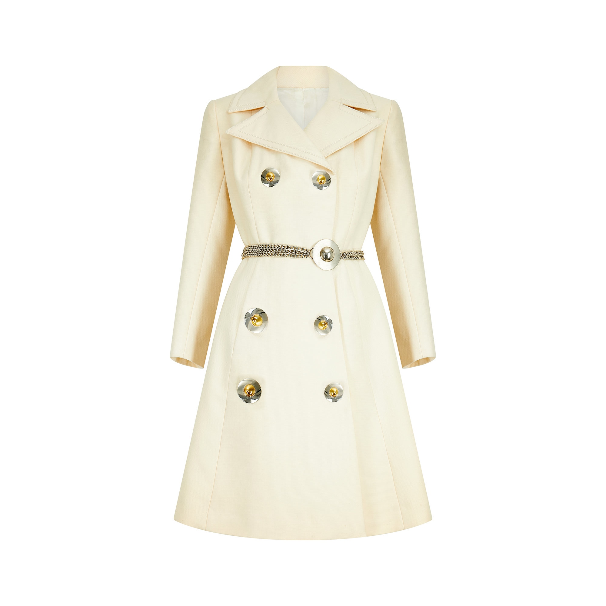 1970s Cardin esque Couture Cream Wool Double breasted Coat Etsy Australia