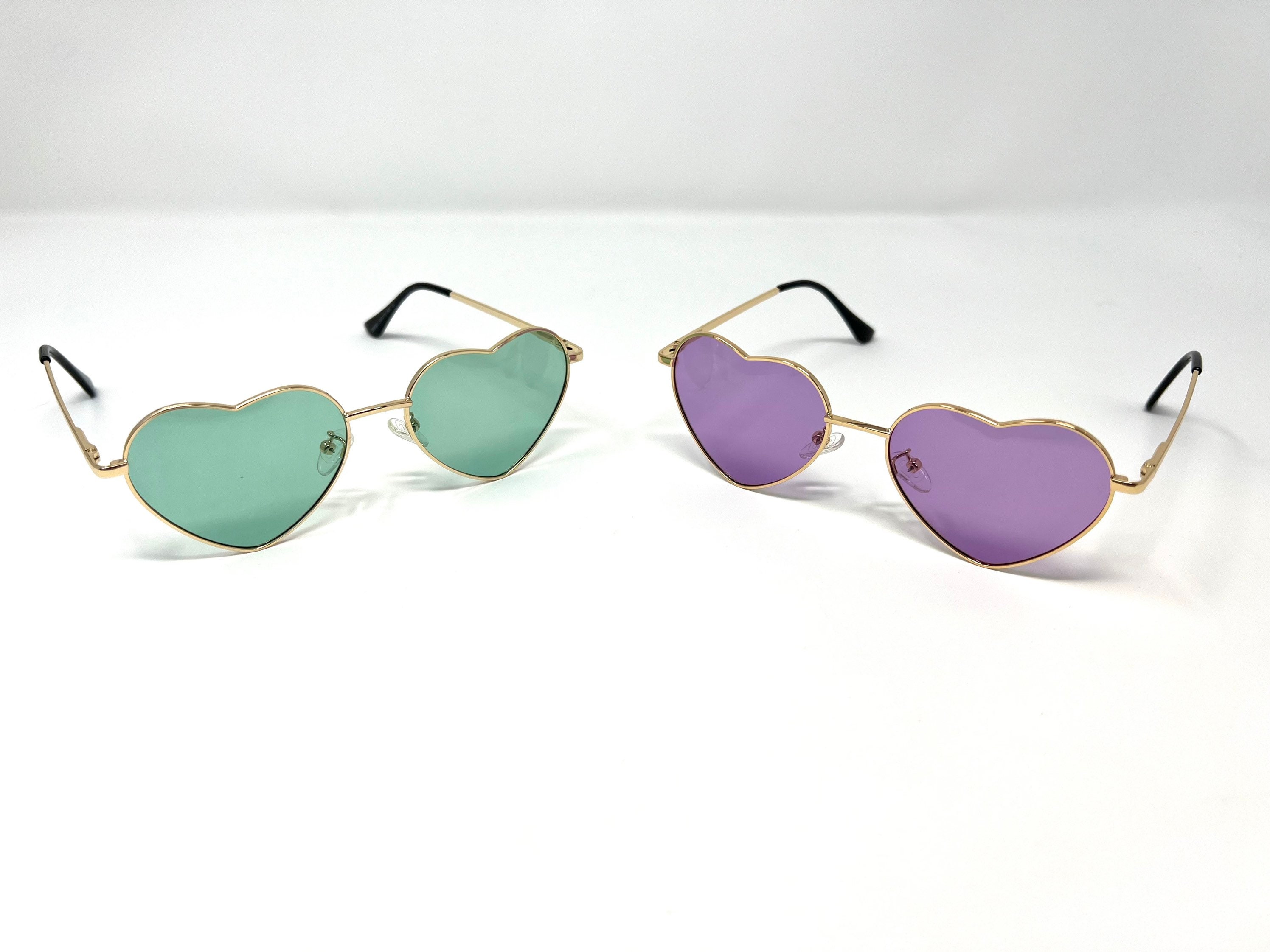 Heartbeat - Mirrored Heart Sunglasses Bad Bunny Heart Sunglasses