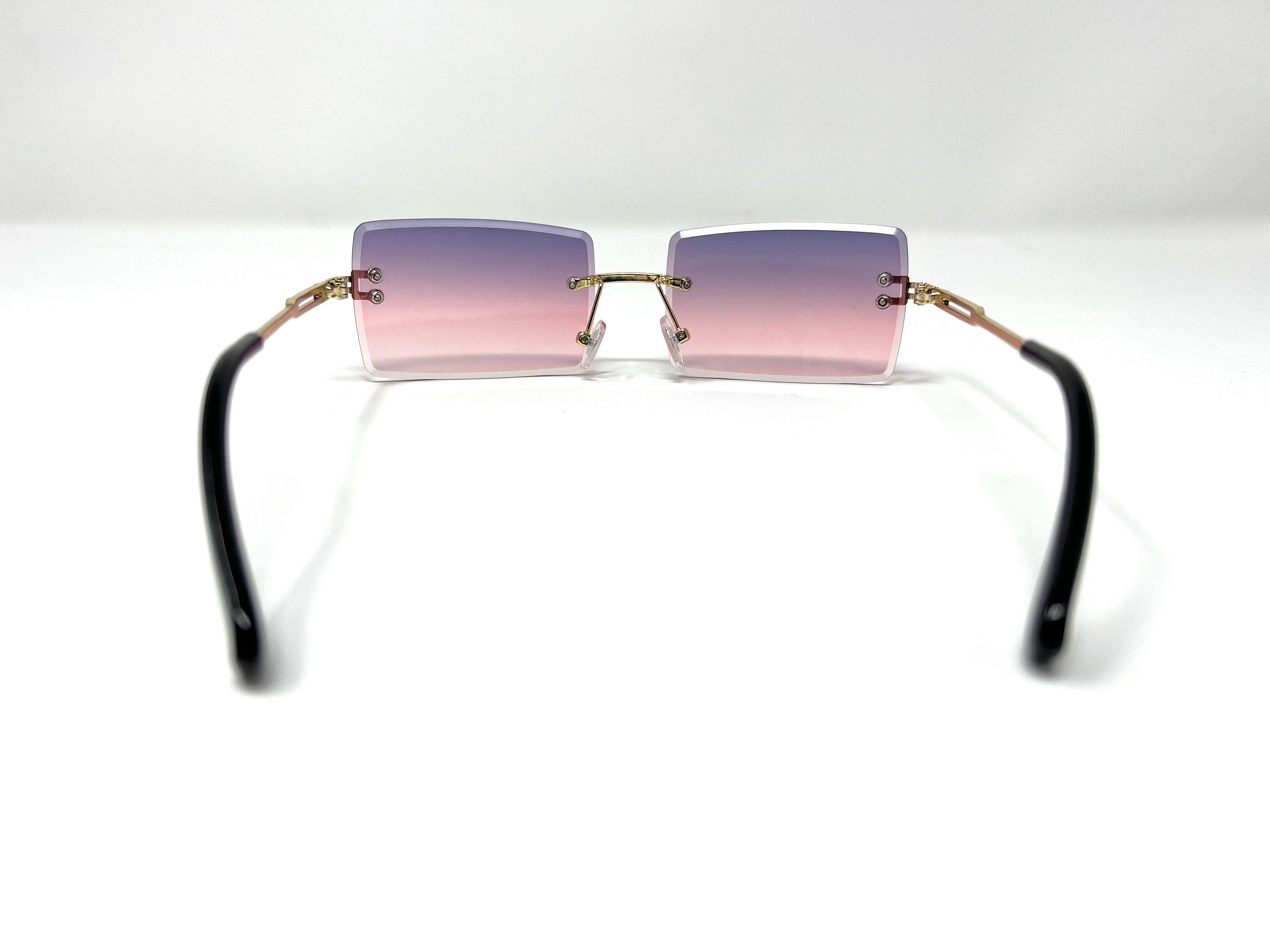 Joe Burrow Orange & Purple Rose-colored Square Lens Gold Frame