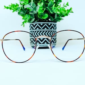 Round Classic Blue Light Blocking Glasses | Blue Light Glasses Circle Tortoise, Gold, Silver, Rose Gold | Gift Idea Student Mom Teen Fashion