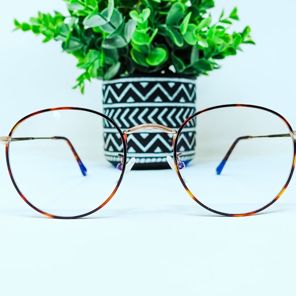 Runde Klassische Blaulichtblockierende Gläser | Blaulicht Brille Kreis Schildkröte, Gold, Silber, Rose Gold | Geschenkidee Student Mom Teen Fashion