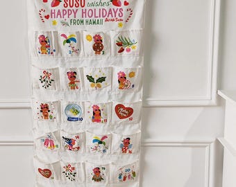 Großer Leinwand Adventskalender Mit Großen Taschen Dezember Weihnachten Countdown Nachfüllbar XmasAdventskalender Für Kinder Home Weihnachtsdekor Susu
