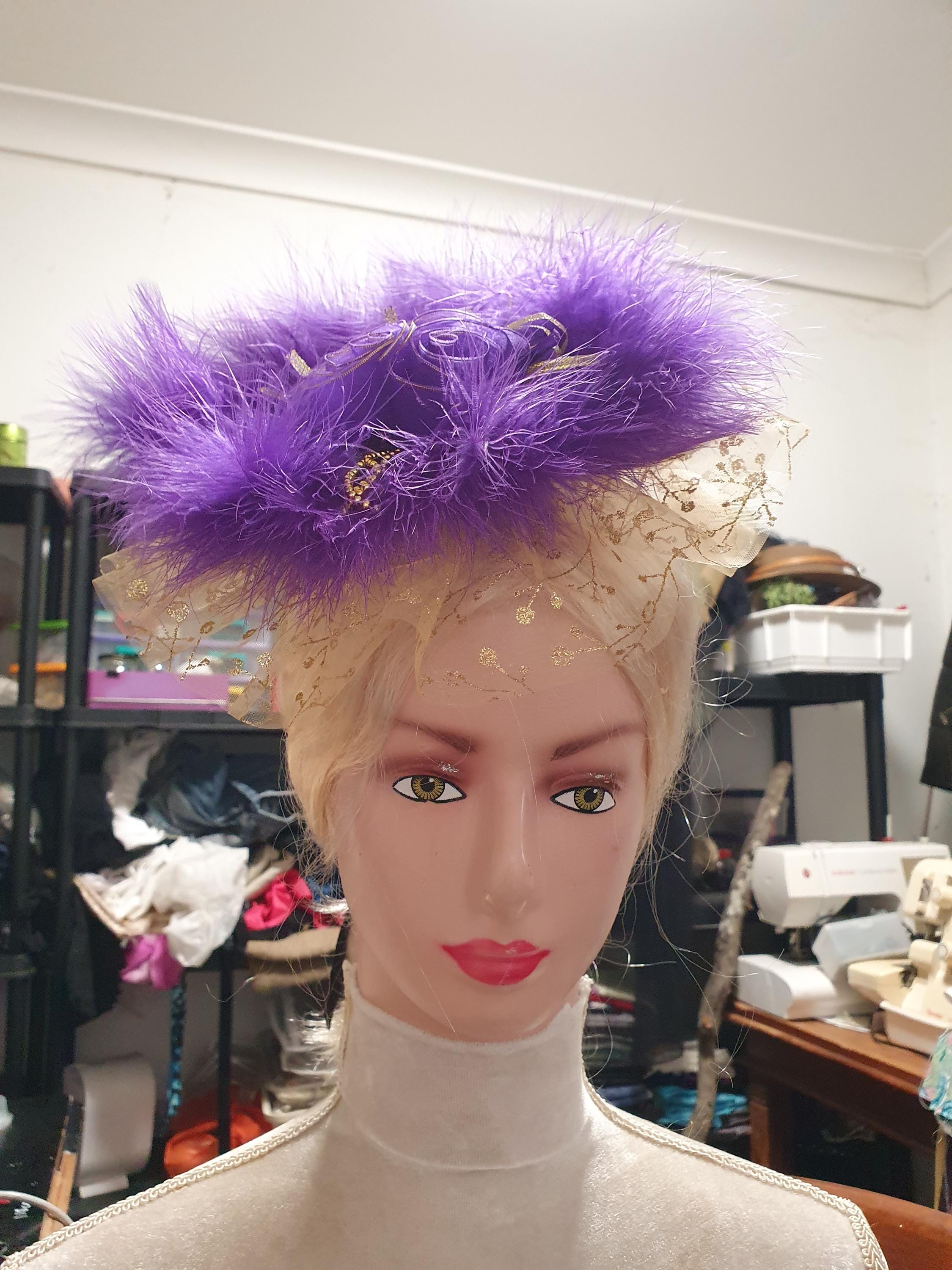 Chic Purple Fascinator with Sparkling Embellishments Shop Fascinator Hat - Floral Embellished Fascinator | BABEYOND main image 4
