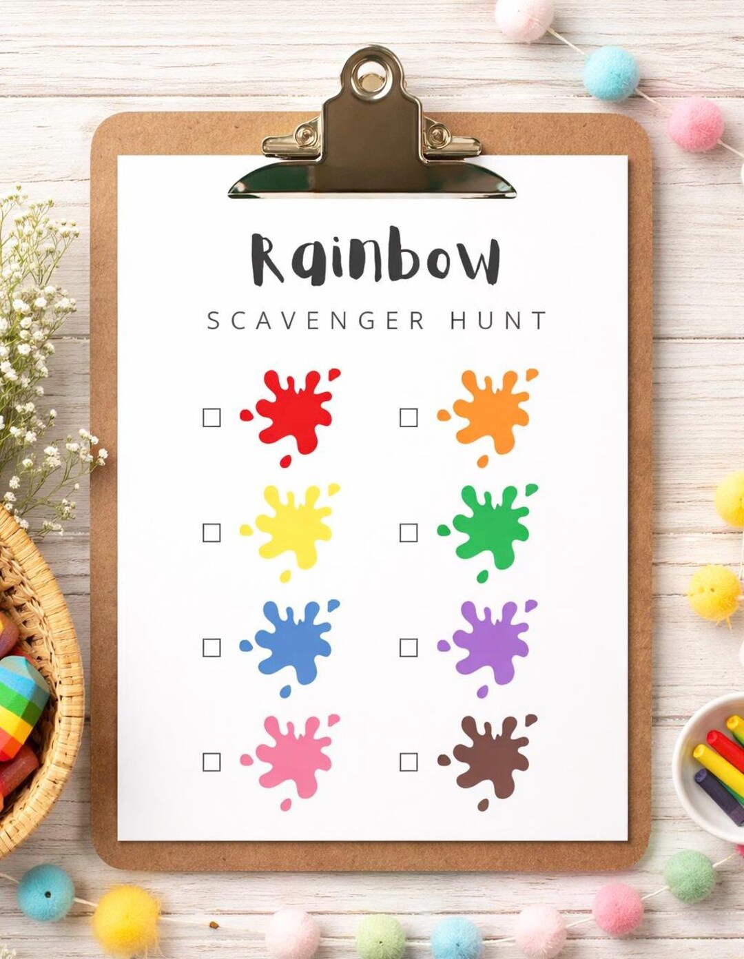 Rainbow Scavenger Hunt Printable for Kids | Color Hunt Activity ...