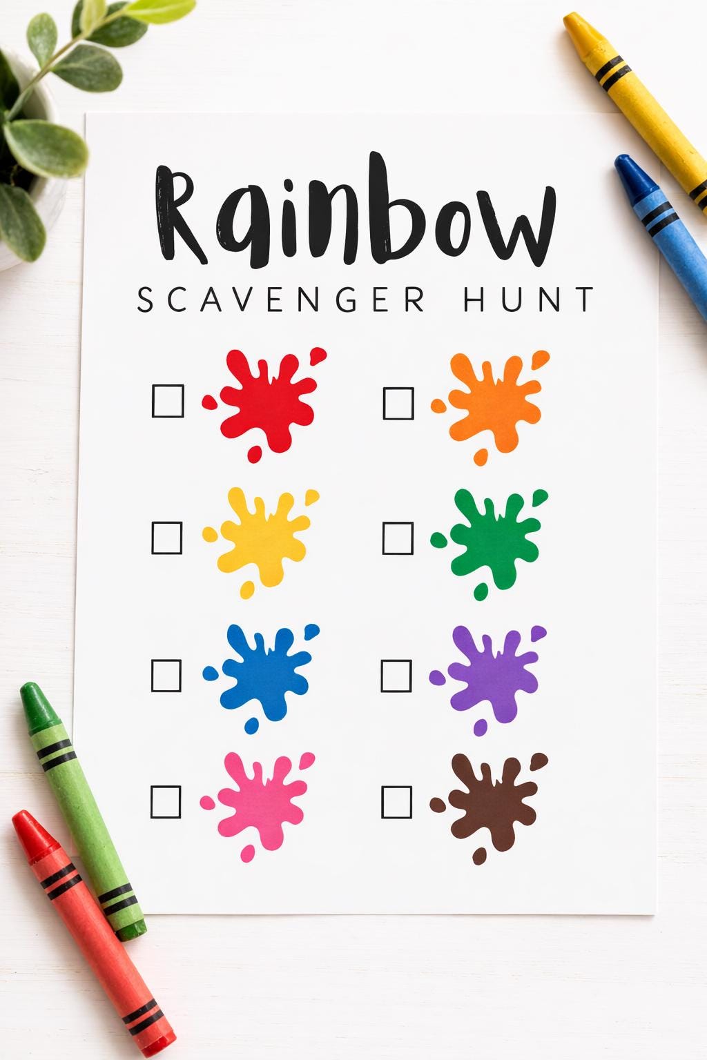 Rainbow Scavenger Hunt Printable for Kids | Color Hunt Activity ...