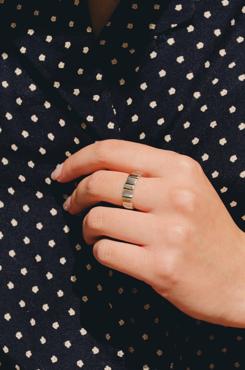 Toolbox Ring Sterling Silver + Gold Plated Mixed Metals Statement Ring
