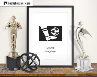 Soccer Print, Soccer Player, Football, Team Sport, Hobby, Soccer Game, Black & White, Wall Decor, Quality Print, Gift for Soccer Enthusiasts