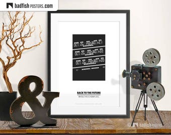 Back To The Future Print, Alternative Movie Poster, Minimalist, Wall Art, Black & White, Quality Prints, Time Travel, Fans Gift, Vector Art