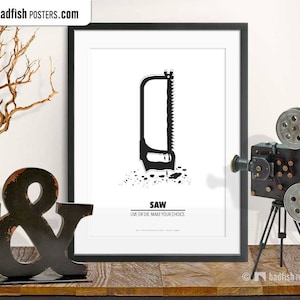Saw Print, Alternative Movie Poster, Bow Saw, Black & White, Minimal Design, Quality Prints, Cine, Handsaw, Cult, Movie Fans Gift
