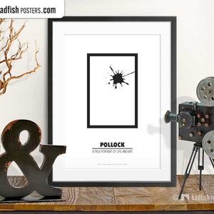 Pollock Print, Alternative Movie Poster, Minimalist Wall Art, Black & White, Quality Prints, Painter, Biography, Vector Art, Movie Fans Gift