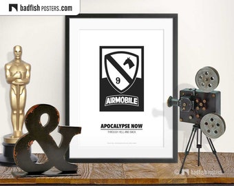 Apocalypse Now Print, Alternative Movie Poster, Minimal Wall Art, Black & White, Airmobile Squadron, Cavalry Regiment, Cine, Movie Fans Gift