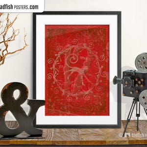 Twelve Monkeys Print, Alternative Movie Poster, 12 Monkeys, Precious, Science Fiction, Crimson Red, Quality Print, Digital Wall Art, Decor