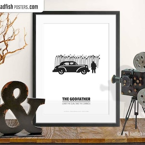 The Godfather Print, Alternative Movie Poster, Consigliere, Mafia, Black & White, Minimalist Quality Prints, Cine, Wall Art, Movie Fans Gift