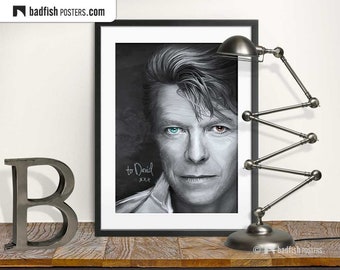 To David Tribute Print, Portrait Art Print, Digital Wall Art, Illustration, Drawing, Black & White Fine Art Print, Quality Print, Music Fans