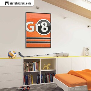 Great GR8 Print, Eight-Ball, 8-Ball, Pool Game, Black Ball, Pool, Orange, Black and White, Digital Art, Vector Illustration, Student Gift image 6