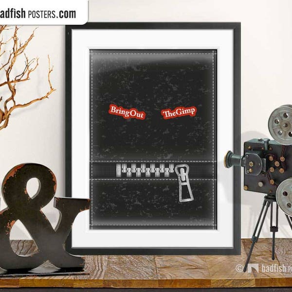 Pulp Fiction Print, Alternative Movie Poster, Gimp Leather Mask, Cult Movie, Wall Art Decor, Movie Lovers Gift, Digital Art, Vintage Style