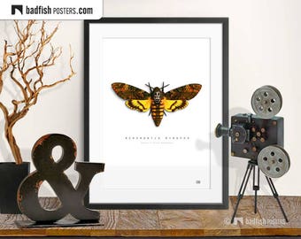 Acherontia Atropos Print, Silence Of The Lambs, Alternative Movie Poster, Death’s-Head Hawkmoth, Illustration, Fine Print, Digital Wall Art