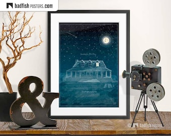 The Waltons Print, Alternative Movie Poster, Goodnight Everyone, John-Boy, Waltons Farmhouse, Midnight Blue, Digital Wall Art, Cinephilia