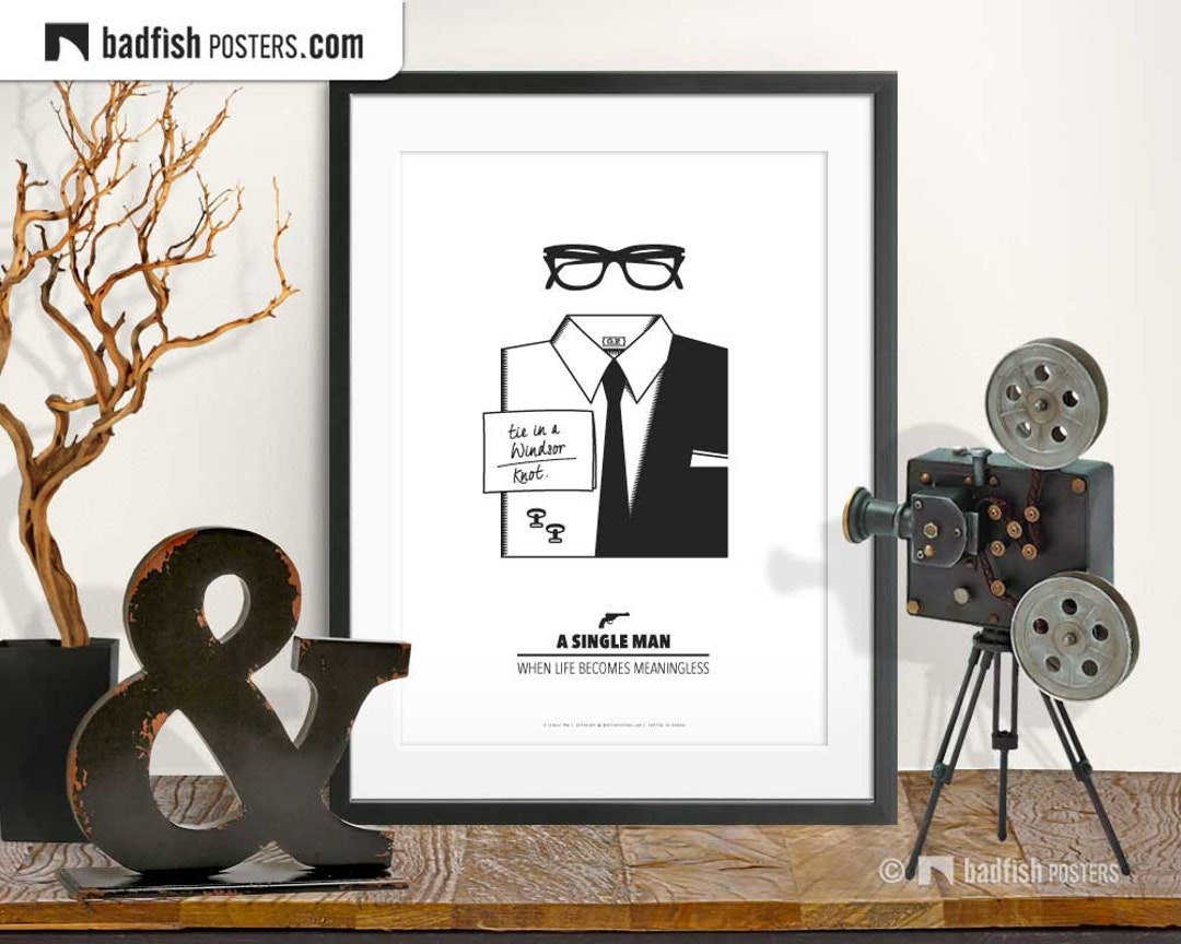 A Single Man Print Flatlay Tie Windsor Knot Alternative - Etsy